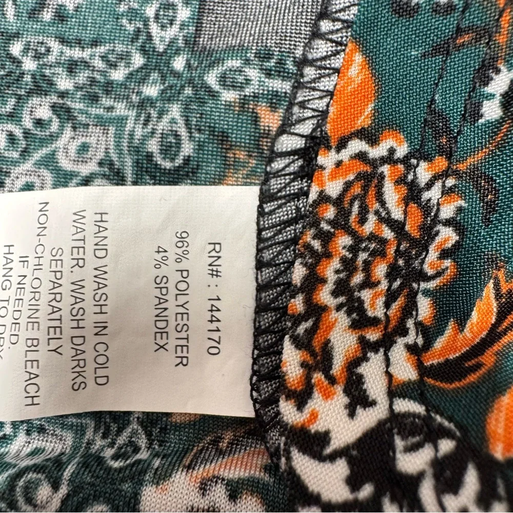 Lavish Green Black Patchwork paisley print handkerchief hem cami Tank Top XL - Picture 7 of 8